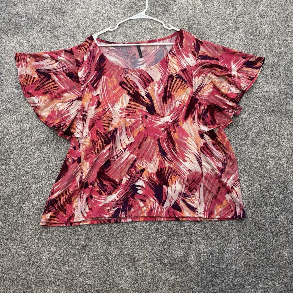 Maximalist Plus 3X Top Boho Abstract Tropical Bold Statement Artsy Resort Island